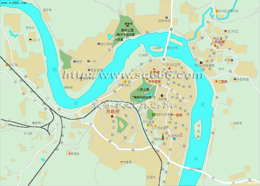 内江市城区地图1