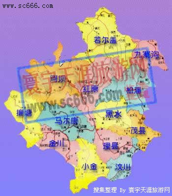 阿坝行政区地图