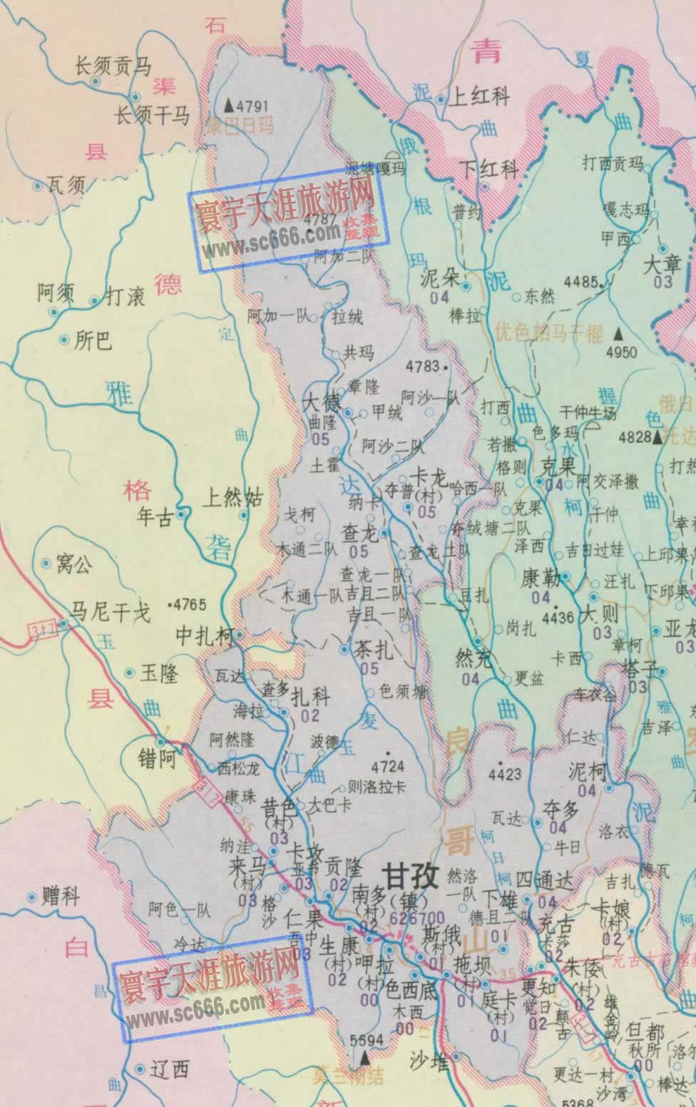 甘孜县地图