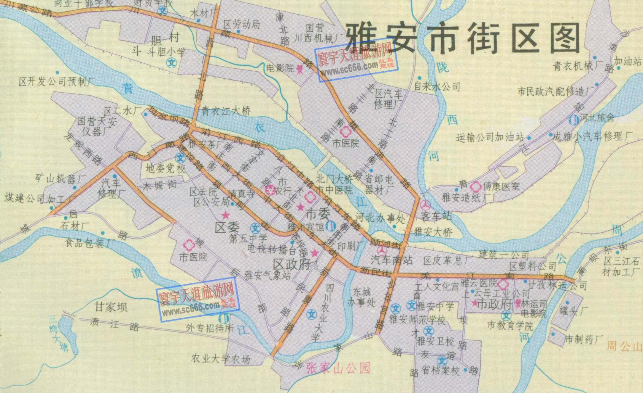 雅安市城区地图