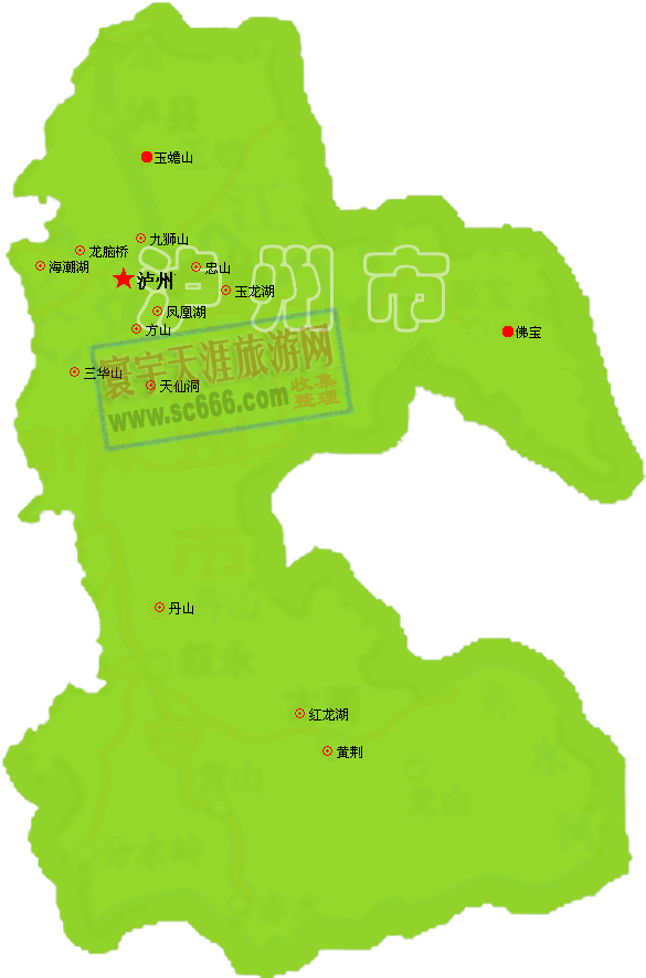 泸州市景点分布图