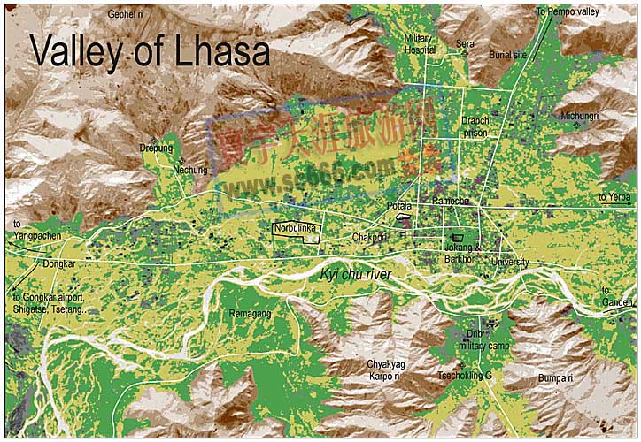 拉萨山谷英文地图