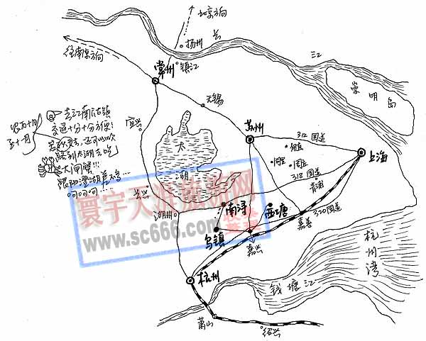 江南三古镇示意图