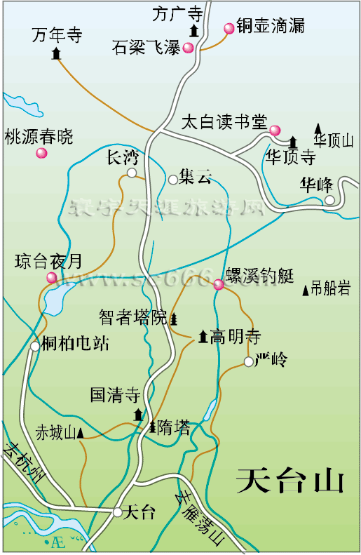 天台山景区导游图2