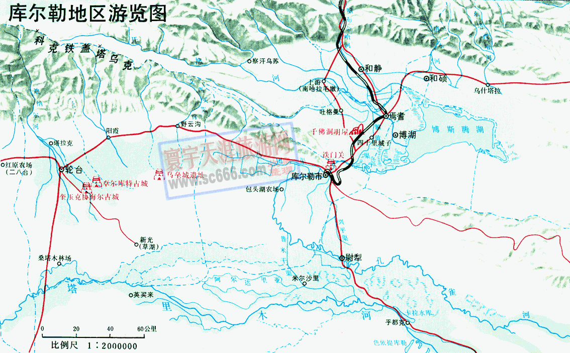 库尔勒地区游览图