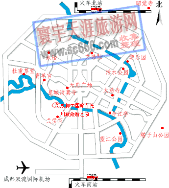 成都市城区景点分布图