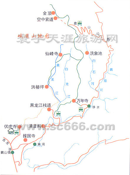 峨眉山景区导游图5