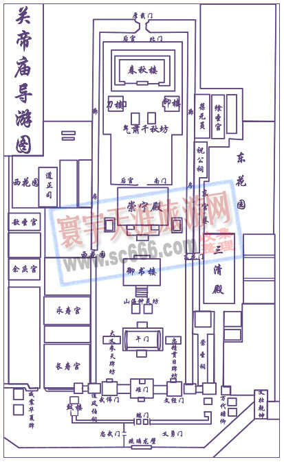 运城关帝庙导游图