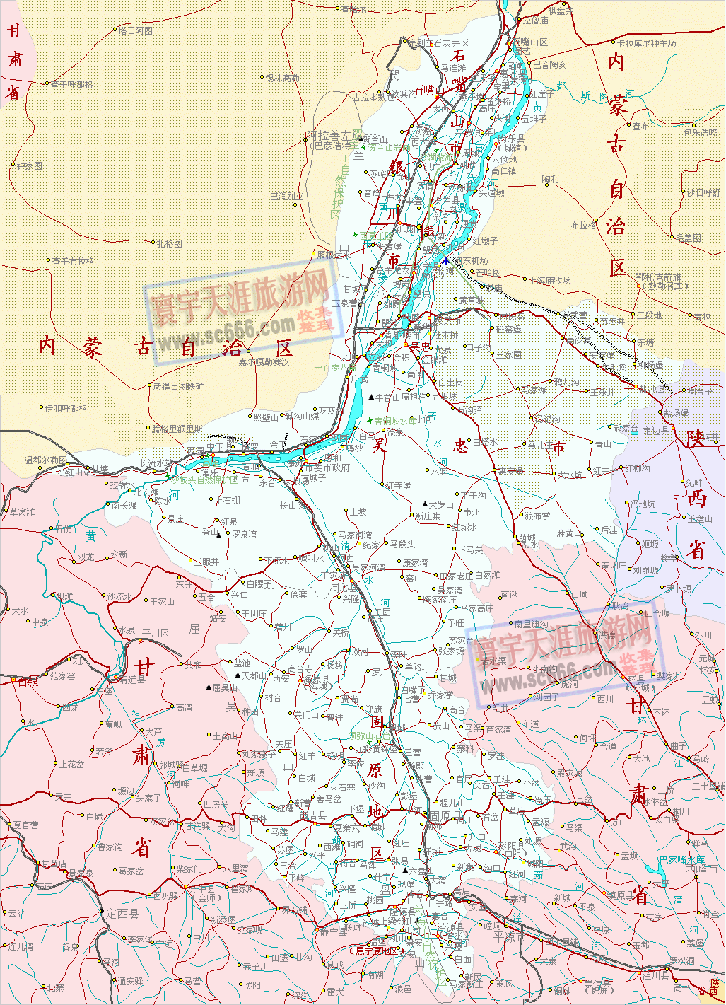 宁夏回族自治区地图1