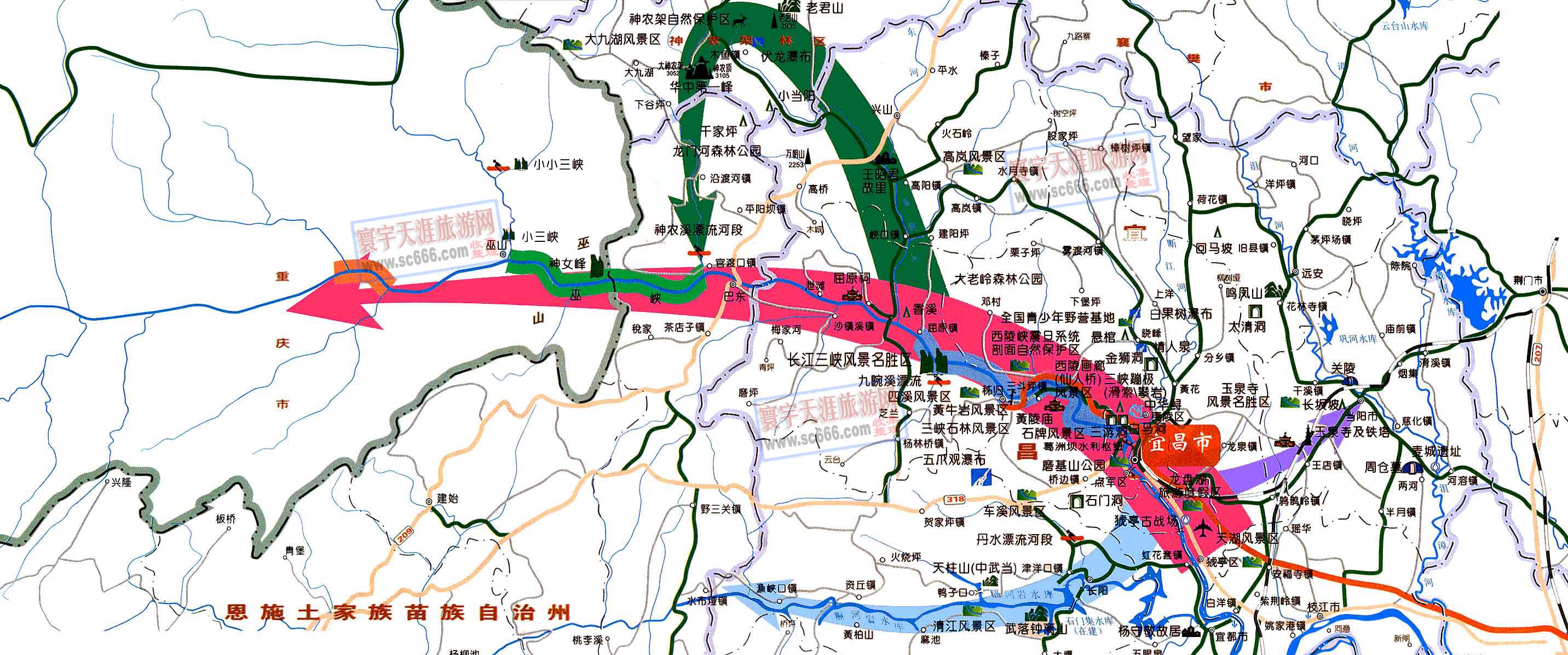 宜昌市旅游地图