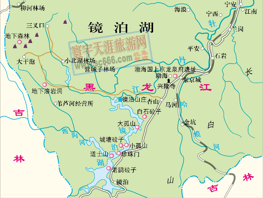 镜泊湖景区导游图1