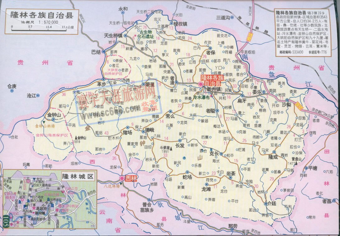 隆林各族自治县地图