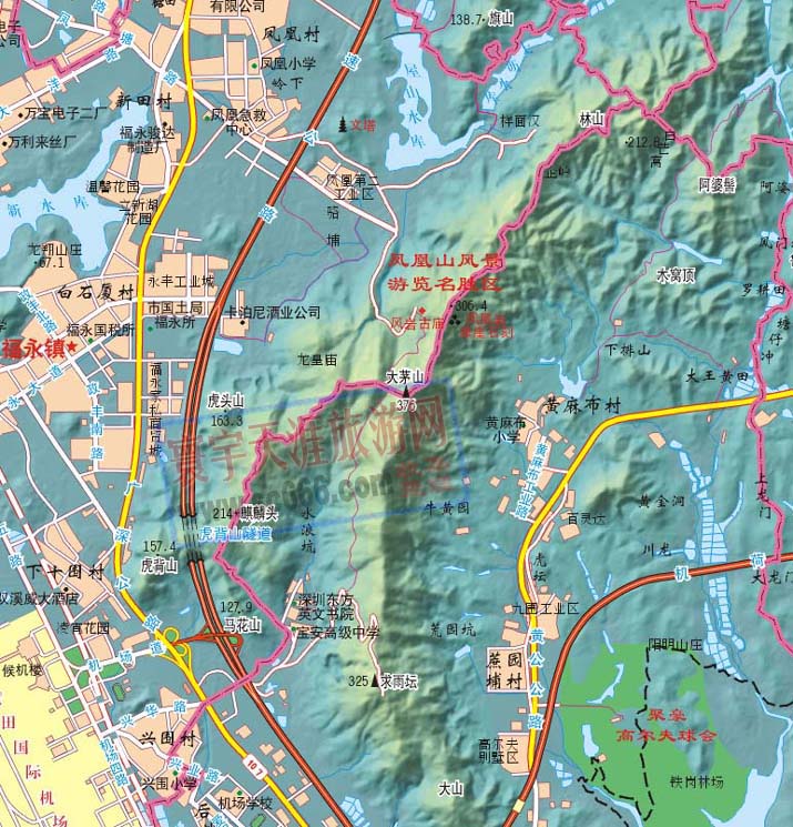 我想要一份深圳宝安福永凤凰山出行平面地图,谁有的话请给一份给我
