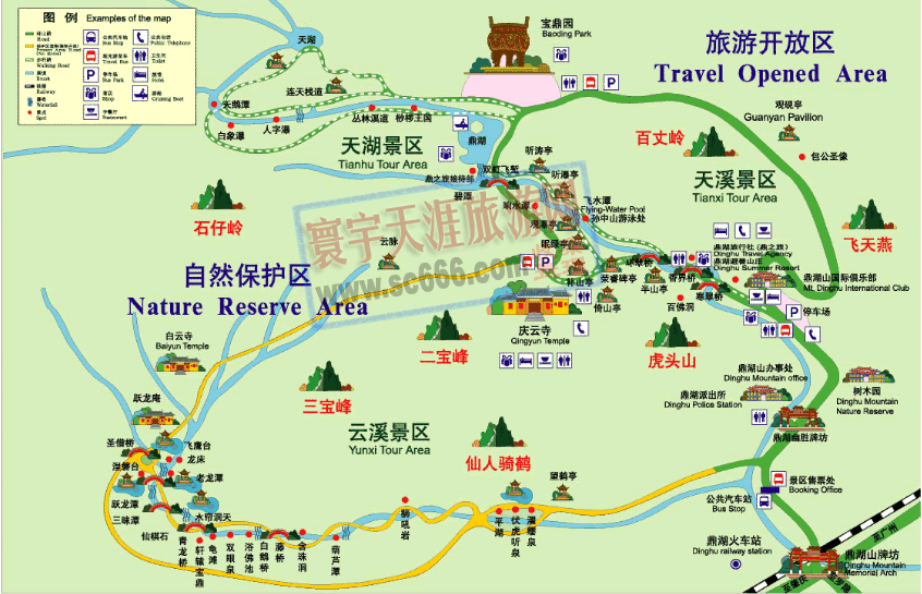 鼎湖山导游图