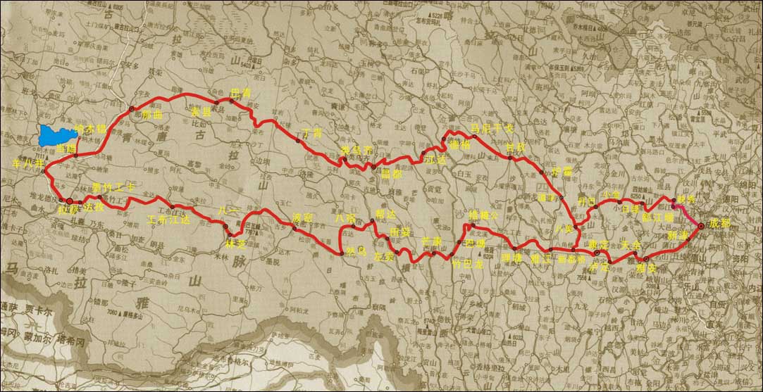 川藏南北线公路地图